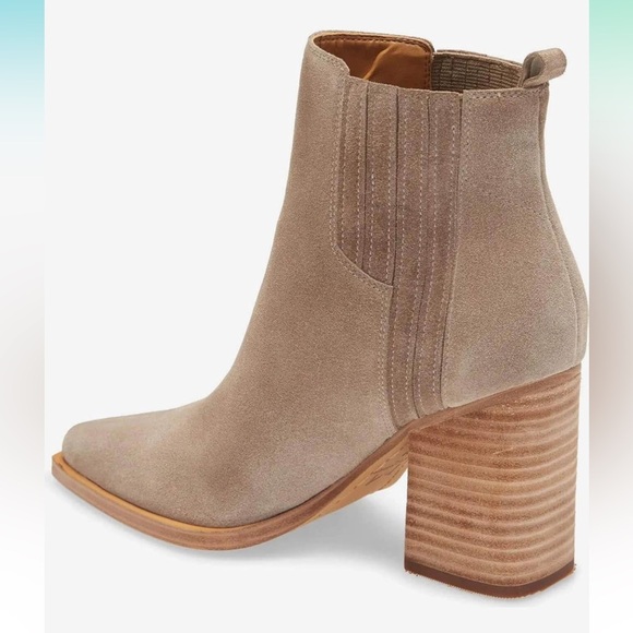 Nine West Beige Suede Ankle Booties - Picture 5 of 9